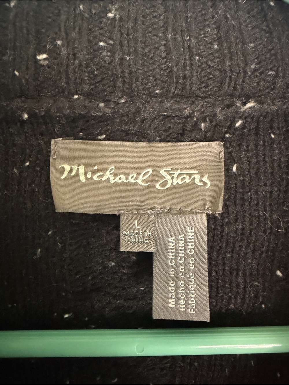 Michael Stars Black Flecked Shawl Collar Cardigan Sweater - Picture 3 of 8